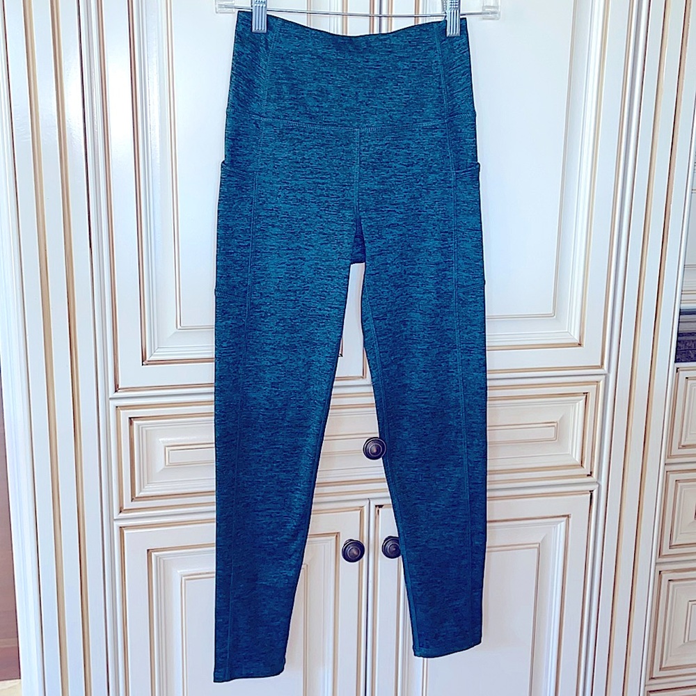 Active Legging, Dark Green & Black Space Dye, Size XS